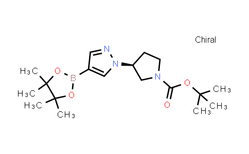 CAS No. 1175273-55-8, tert-Butyl (3S)-3-[4-(tetramethyl-1,3,2-dioxaborolan-2-yl)-1H-pyrazol-1-yl]pyrrolidine-1-carboxylate