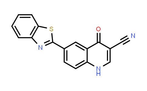 CAS No. 1175535-57-5, 3-Quinolinecarbonitrile, 6-(2-benzothiazolyl)-1,4-dihydro-4-oxo-