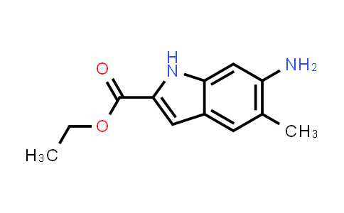 CAS No. 1175787-04-8, 1H-Indole-2-carboxylic acid, 6-amino-5-methyl-, ethyl ester