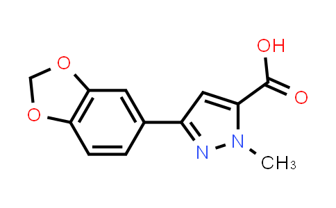 CAS No. 1177271-75-8, 3-(Benzo[d][1,3]dioxol-5-yl)-1-methyl-1H-pyrazole-5-carboxylic acid