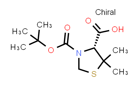 CAS No. 117918-23-7, (R)-3-(tert-Butoxycarbonyl)-5,5-dimethylthiazolidine-4-carboxylic acid