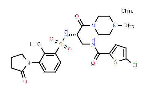 CAS No. 1184300-63-7, 5-Chlorothiophene-2-carboxylic acid N-[(S)-2-[[[2-methyl-3-(2-oxopyrrolidin-1-yl)phenyl]sulfonyl]amino]-3-(4-methylpiperazin-1-yl)-3-oxopropyl]amide
