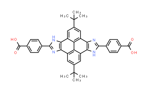 CAS No. 1184934-21-1, 4,4'-(2,8-Di-tert-butyl-4,10-dihydropyreno[4,5-d:9,10-d']diimidazole-5,11-diyl)dibenzoic acid