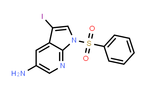 CAS No. 1186501-75-6, 1H-Pyrrolo[2,3-b]pyridin-5-amine, 3-iodo-1-(phenylsulfonyl)-