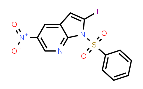 CAS No. 1186501-78-9, 1H-Pyrrolo[2,3-b]pyridine, 2-iodo-5-nitro-1-(phenylsulfonyl)-