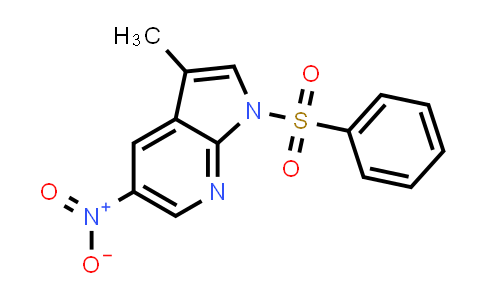 CAS No. 1186501-90-5, 1H-Pyrrolo[2,3-b]pyridine, 3-methyl-5-nitro-1-(phenylsulfonyl)-
