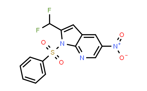 CAS No. 1186502-20-4, 1H-Pyrrolo[2,3-b]pyridine, 2-(difluoromethyl)-5-nitro-1-(phenylsulfonyl)-