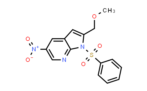 CAS No. 1186502-24-8, 1H-Pyrrolo[2,3-b]pyridine, 2-(methoxymethyl)-5-nitro-1-(phenylsulfonyl)-