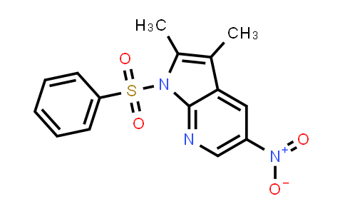 CAS No. 1186502-28-2, 1H-Pyrrolo[2,3-b]pyridine, 2,3-dimethyl-5-nitro-1-(phenylsulfonyl)-