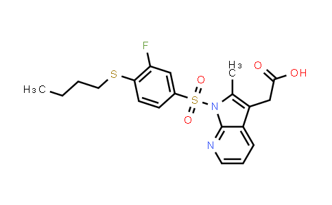 CAS No. 1187051-49-5, 1H-Pyrrolo[2,3-b]pyridine-3-acetic acid, 1-[[4-(butylthio)-3-fluorophenyl]sulfonyl]-2-methyl-