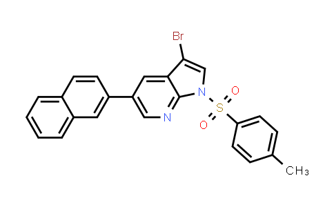 CAS No. 1187209-14-8, 1H-Pyrrolo[2,3-b]pyridine, 3-bromo-1-[(4-methylphenyl)sulfonyl]-5-(2-naphthalenyl)-