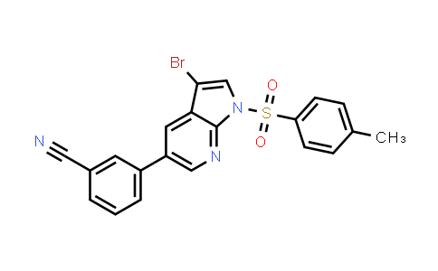 CAS No. 1187209-15-9, Benzonitrile, 3-[3-bromo-1-[(4-methylphenyl)sulfonyl]-1H-pyrrolo[2,3-b]pyridin-5-yl]-
