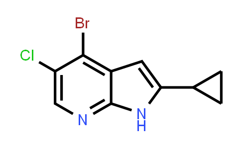 CAS No. 1187449-10-0, 1H-Pyrrolo[2,3-b]pyridine, 4-bromo-5-chloro-2-cyclopropyl-