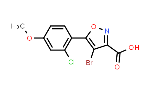CAS No. 1188191-28-7, 4-Bromo-5-(2-chloro-4-methoxyphenyl)isoxazole-3-carboxylic acid