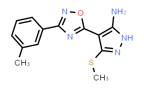 CAS No. 1188304-91-7, 4-[3-(3-Methylphenyl)-1,2,4-oxadiazol-5-yl]-3-(methylsulfanyl)-1H-pyrazol-5-amine
