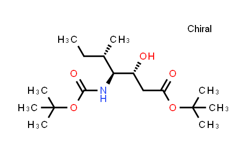 CAS No. 118942-93-1, tert-butyl (3R,4S,5S)-4-((tert-butoxycarbonyl)amino)-3-hydroxy-5-methylheptanoate