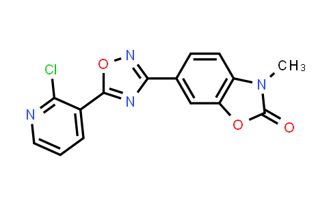 CAS No. 1189932-16-8, 2(3H)-Benzoxazolone, 6-[5-(2-chloro-3-pyridinyl)-1,2,4-oxadiazol-3-yl]-3-methyl-