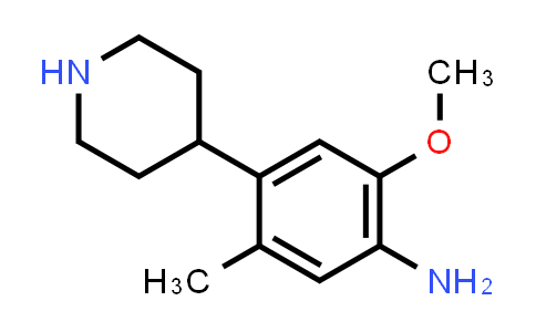 CAS No. 1190115-56-0, Benzenamine, 2-methoxy-5-methyl-4-(4-piperidinyl)-