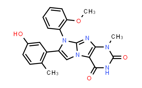 CAS No. 1192216-03-7, 1H-Imidazo[2,1-f]purine-2,4(3H,8H)-dione, 7-(5-hydroxy-2-methylphenyl)-8-(2-methoxyphenyl)-1-methyl-