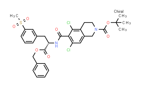 CAS No. 1194550-61-2, tert-Butyl (S)-6-((1-(benzyloxy)-3-(3-(methylsulfonyl)phenyl)-1-oxopropan-2-yl)carbamoyl)-5,7-dichloro-3,4-dihydroisoquinoline-2(1H)-carboxylate