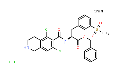 CAS No. 1194550-65-6, Benzyl (S)-2-(5,7-dichloro-1,2,3,4-tetrahydroisoquinoline-6-carboxamido)-3-(3-(methylsulfonyl)phenyl)propanoate hydrochloride