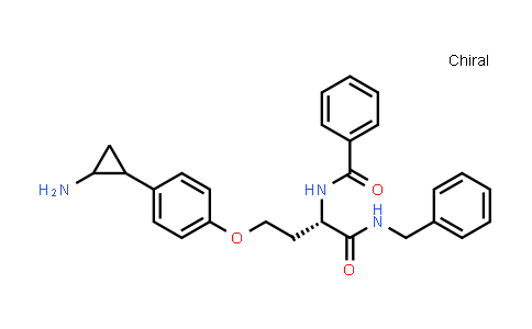 CAS No. 1196119-04-6, Benzamide, N-[(1S)-3-[4-(2-aminocyclopropyl)phenoxy]-1-[[(phenylmethyl)amino]carbonyl]propyl]-