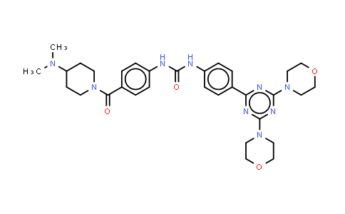 MC510612 | 1197160-78-3 | N-[4-[[4-(二甲基氨基)-1-哌啶基]羰基]苯基]-N'-[4-[4,6-二(4-吗啉基)-1,3,5-三嗪-2-基]苯基]脲