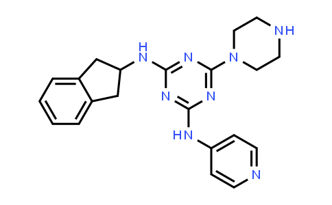CAS No. 1197406-41-9, 1,3,5-Triazine-2,4-diamine, N2-(2,3-dihydro-1H-inden-2-yl)-6-(1-piperazinyl)-N4-4-pyridinyl-