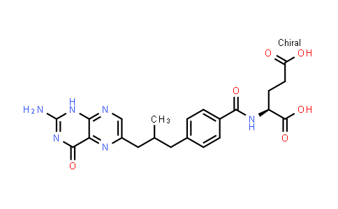CAS No. 119770-55-7, L-Glutamic acid, N-[4-[3-(2-amino-1,4-dihydro-4-oxo-6-pteridinyl)-2-methylpropyl]benzoyl]- (9CI)