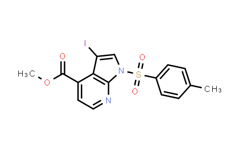 CAS No. 1198097-28-7, 1H-Pyrrolo[2,3-b]pyridine-4-carboxylic acid, 3-iodo-1-[(4-methylphenyl)sulfonyl]-, methyl ester