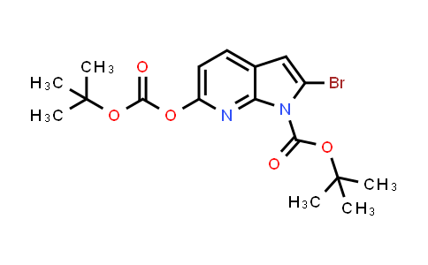 CAS No. 1198416-35-1, 1H-Pyrrolo[2,3-b]pyridine-1-carboxylic acid, 2-bromo-6-[[(1,1-dimethylethoxy)carbonyl]oxy]-, 1,1-dimethylethyl ester