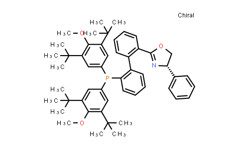 CAS No. 1198791-48-8, (S)-2-(2'-(bis(3,5-di-tert-butyl-4-methoxyphenyl)phosphanyl)-[1,1'-biphenyl]-2-yl)-4-phenyl-4,5-dihydrooxazole