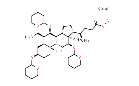 CAS No. 1199263-45-0, Cholan-24-oic acid, 6-ethyl-3,7,12-tris[(tetrahydro-2H-pyran-2-yl)oxy]-, methyl ester, (3α,5β,6α,7α,12α)-