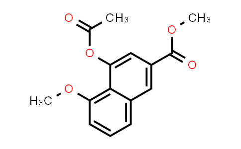 CAS No. 120016-55-9, 2-Naphthalenecarboxylic acid, 4-(acetyloxy)-5-methoxy-, methyl ester