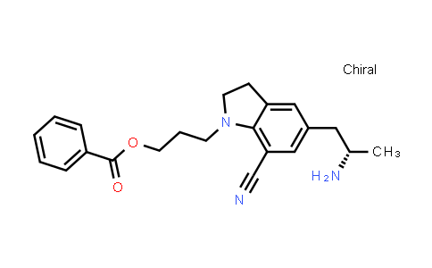 CAS No. 1201180-97-3, 1H-Indole-7-carbonitrile, 5-[(2S)-2-aminopropyl]-1-[3-(benzoyloxy)propyl]-2,3-dihydro-