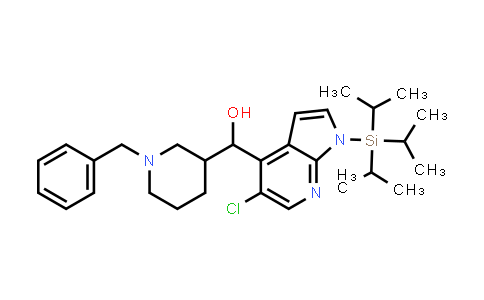 CAS No. 1201189-56-1, (1-benzylpiperidin-3-yl)(5-chloro-1-(triisopropylsilyl)-1H-pyrrolo[2,3-b]pyridin-4-yl)methanol