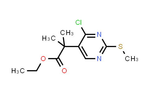 CAS No. 1201362-85-7, Ethyl 2-(4-chloro-2-(methylthio)pyrimidin-5-yl)-2-methylpropanoate