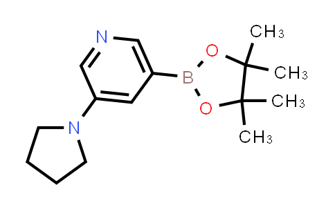 CAS No. 1201644-49-6, 3-(Pyrrolidin-1-yl)-5-(4,4,5,5-tetramethyl-1,3,2-dioxaborolan-2-yl)pyridine