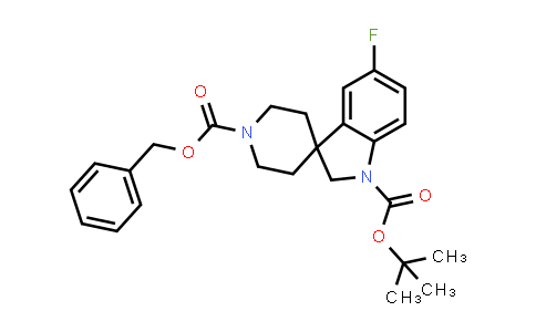 CAS No. 1201649-36-6, 1'-Benzyl 1-(tert-butyl) 5-fluorospiro[indoline-3,4'-piperidine]-1,1'-dicarboxylate