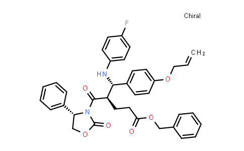 CAS No. 1202579-22-3, 3-Oxazolidinepentanoic acid, γ-[(S)-[(4-fluorophenyl)amino][4-(2-propen-1-yloxy)phenyl]methyl]-δ,2-dioxo-4-phenyl-, phenylmethyl ester, (γR,4S)-