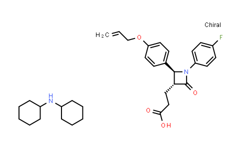 CAS No. 1202579-24-5, 3-((2S,3R)-2-(4-(Allyloxy)phenyl)-1-(4-fluorophenyl)-4-oxoazetidin-3-yl)propanoic acid compound with dicyclohexylamine