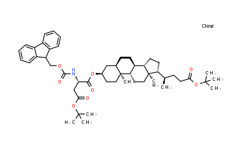 CAS No. 1202710-63-1, (S)-1-((3R,5R,8R,9S,10S,13R,14S,17R)-17-((R)-5-(tert-Butoxy)-5-oxopentan-2-yl)-10,13-dimethylhexadecahydro-1H-cyclopenta[a]phenanthren-3-yl) 4-tert-butyl 2-((((9H-fluoren-9-yl)methoxy)carbonyl)amino)succinate