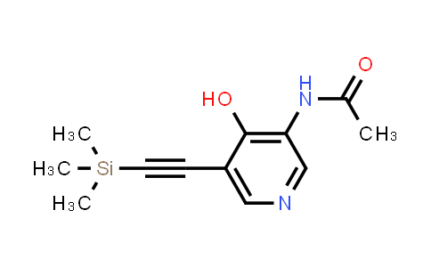 CAS No. 1203499-31-3, N-(4-Hydroxy-5-((trimethylsilyl)ethynyl)pyridin-3-yl)acetamide