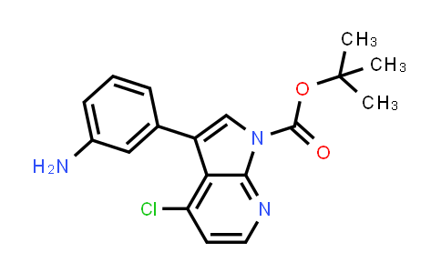 CAS No. 1203565-83-6, 1H-Pyrrolo[2,3-b]pyridine-1-carboxylic acid, 3-(3-aminophenyl)-4-chloro-, 1,1-dimethylethyl ester