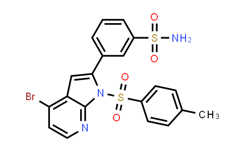 CAS No. 1203569-74-7, Benzenesulfonamide, 3-[4-bromo-1-[(4-methylphenyl)sulfonyl]-1H-pyrrolo[2,3-b]pyridin-2-yl]-