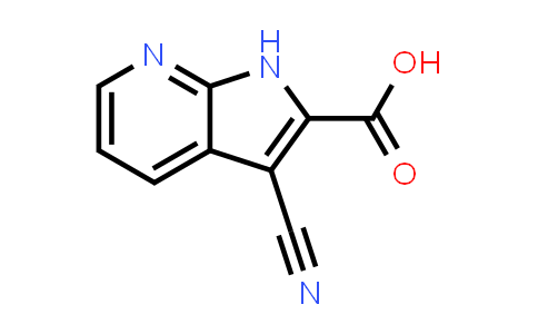CAS No. 1204475-69-3, 1H-Pyrrolo[2,3-b]pyridine-2-carboxylic acid, 3-cyano-