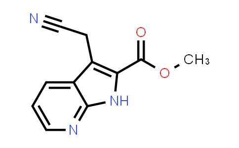 CAS No. 1204475-79-5, 1H-Pyrrolo[2,3-b]pyridine-2-carboxylic acid, 3-(cyanomethyl)-, methyl ester