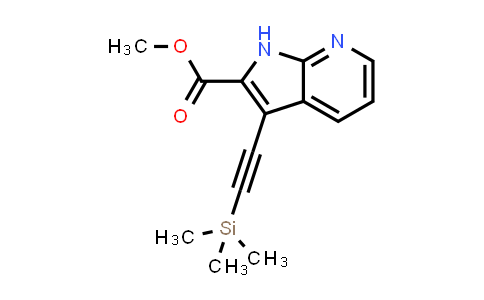 CAS No. 1204475-97-7, 1H-Pyrrolo[2,3-b]pyridine-2-carboxylic acid, 3-[2-(trimethylsilyl)ethynyl]-, methyl ester