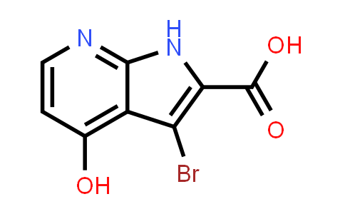 CAS No. 1204476-06-1, 1H-Pyrrolo[2,3-b]pyridine-2-carboxylic acid, 3-bromo-4-hydroxy-