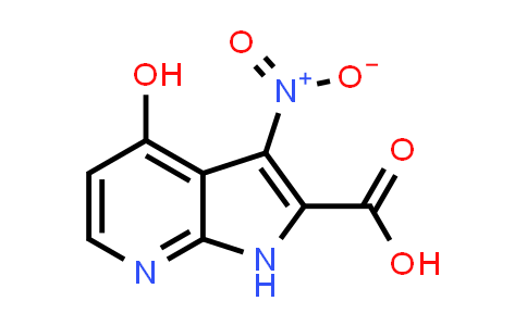CAS No. 1204476-08-3, 1H-Pyrrolo[2,3-b]pyridine-2-carboxylic acid, 4-hydroxy-3-nitro-